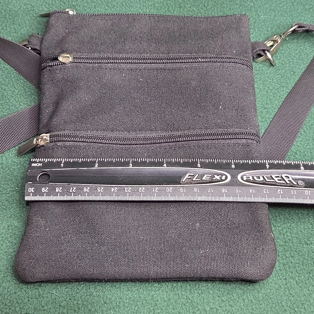 Cross body Shoulder Bag with Strap Black with Zipper Closure and side Pockets
